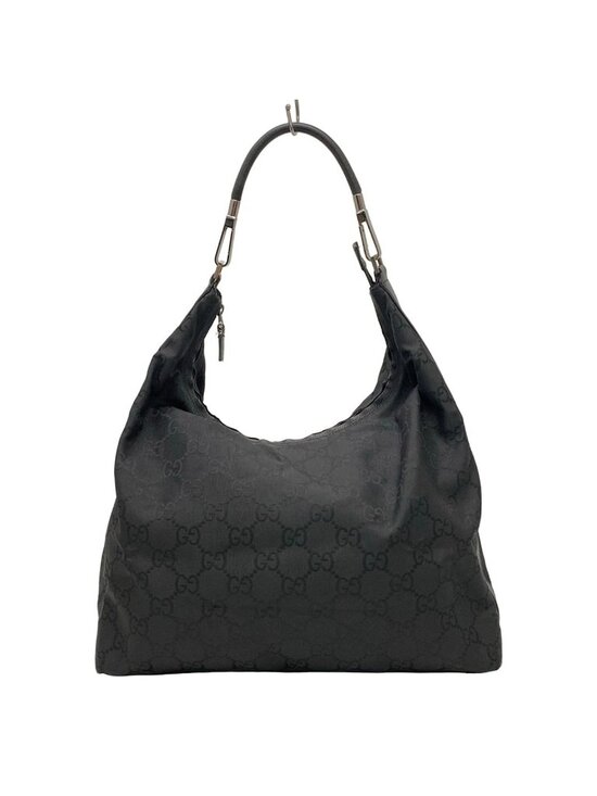 Gucci Handbags - Gucci Shoulder Bag GG Pattern Black Leather